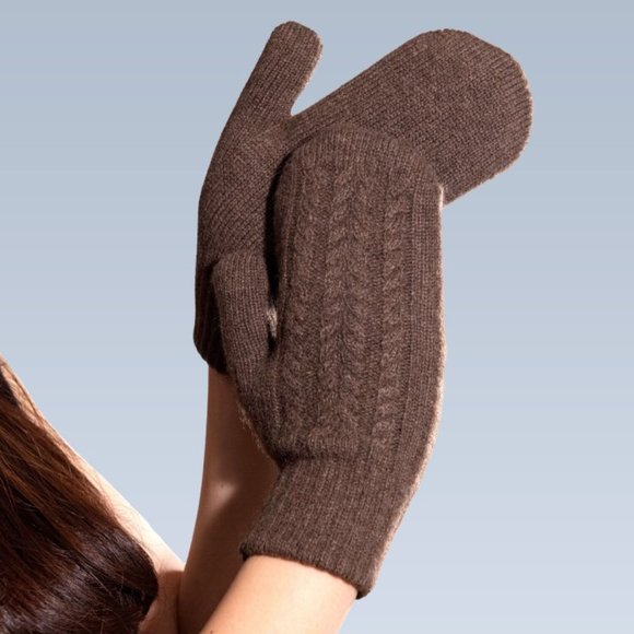 Natural Brown Yak wool mittens, Warm winter mittens, Cozy mittens, Best mittens - Picture 3 of 9